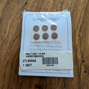 Longaberger Warm Brown Felt Pads 10 Pack/6